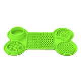 Green Silicone Pet Licking Mat Slow Feeder Pad with Strong Suction and Foldable Design, Heat Resistant -40°C to 240°C, for Dogs and Cats