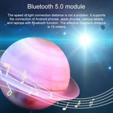 Purle And Blue 3D Saturn Ring Bluetooth Speaker with Adjustable LED Lights, HiFi Bass, USB Charging, and Immersive Sound for Home and Desktop Use