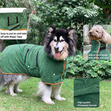 M Green Pet Dog Quick-Dry Bathrobe - Absorbent Towel Robe for Medium and Large Dogs