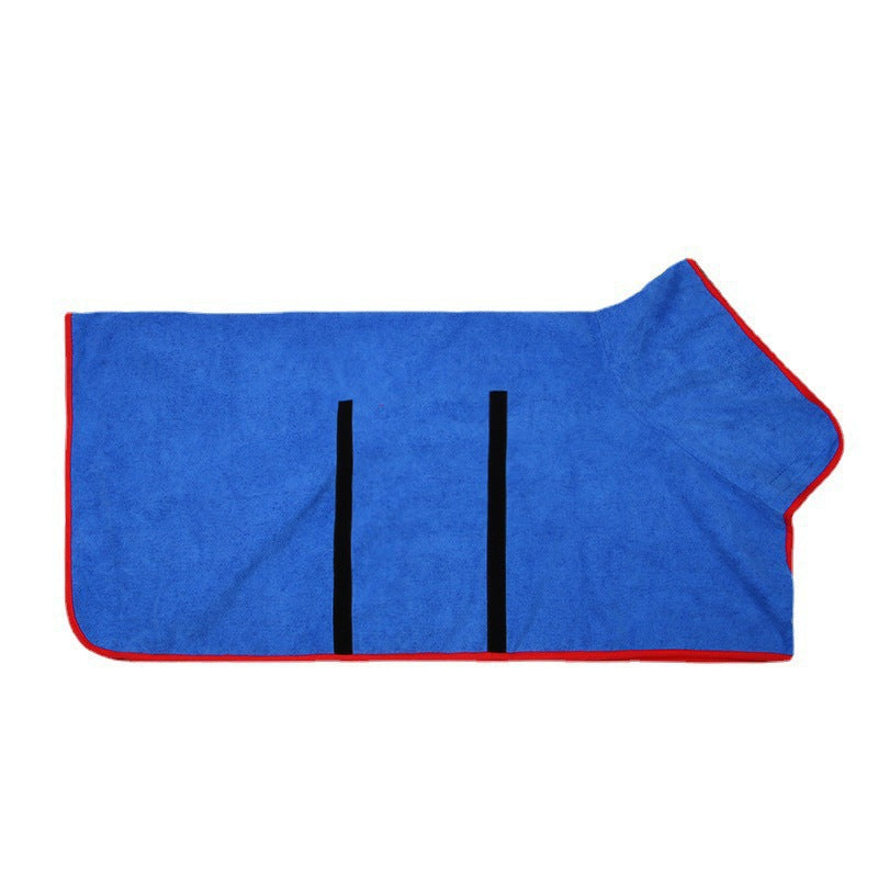 M Blue Pet Dog Quick-Dry Bathrobe - Absorbent Towel Robe for Medium and Large Dogs