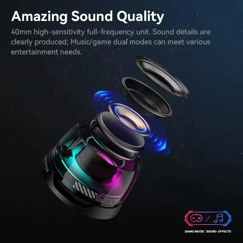 Blue Portable Mini Bluetooth Speaker with Magnetic Base, High-Quality Bass and Surround Sound, Colorful Ambient Lighting, USB Rechargeable, 6-Hour Battery Life