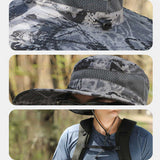 Khaki Solar-Powered Cooling Wide Brim Hat - USB Rechargeable Dual Fan Fisherman Cap - UPF50+ Sun Protection and Quick-Dry Design for Men and Women