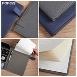 Blue A4 Leather Multi-Functional Business Document Folder with Card Slots – Contract File Organizer