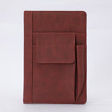 Reddish Brown A5 Multi-Functional PU Leather Notebook with Pockets - Office Planner and Journal