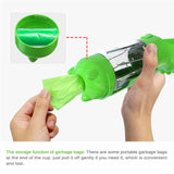 Green Portable Pet Water Bottle with Waste Bag Dispenser - 300ml Leak-Proof Travel Hydration Solution