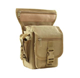 Khaki Tactical Outdoor Leg Bag - 900D Durable Multi-Layer Waist Pack for Cycling, Fishing, and Security