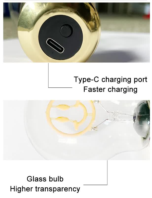 Smiley Face Shape Portable USB Rechargeable LED Bulb - Night Light & Festive Decor