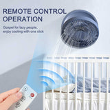 White Remote-Control Wall-Mount Foldable Mini USB Fan with Night Light and Digital Display