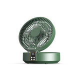 Dark Green Remote-Control Wall-Mount Foldable Mini USB Fan with Night Light and Digital Display