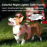 Size S Green Pet Cooling Harness  LED Lights & Leash – Summer Relief for Small Dogs and Cats