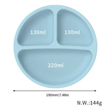 Blue 096# Silicone Baby Feeding Set - Suction Plate, Bib, Cup & Utensils | BPA-Free Baby Tableware