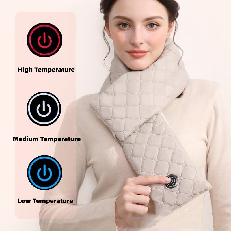 Black Upgraded Electric Heated Scarf - 3-Level Adjustable Heating