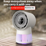 Portable Rechargeable Mosquito Killer Lamp with Adjustable Fan - 2400mAh Battery