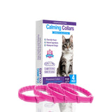 Pink Calming Collars for Cats - Natural Anxiety Relief, Adjustable, 4 Pack