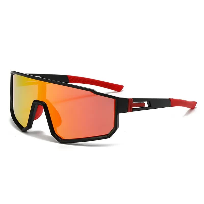 UV400 Sports Sunglasses with Polarized TAC Lens - Black/Red