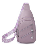 Waterproof Crossbody Sling Bag with Adjustable Strap - Purple