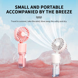 Portable 4-Speed Mini Spray Fan with Moisturizing Function - F2 Black (2PCS)