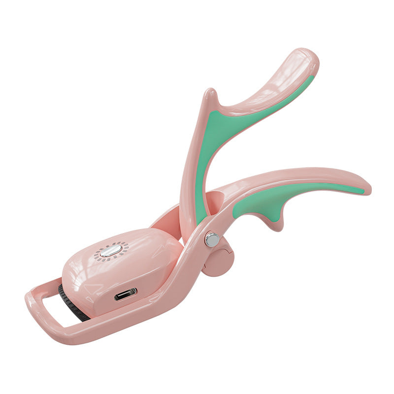 Pink Electric Heated Eyelash Curler - 3 Temperature Settings, Rechargeable, Compact Design