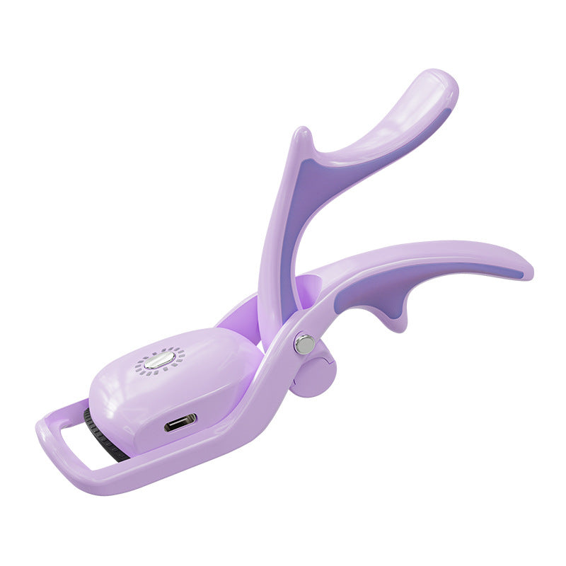 Purple Electric Heated Eyelash Curler - 3 Temperature Settings, Rechargeable, Compact Design