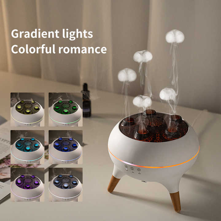 Dynamic Jellyfish Aroma Diffuser with Timer, Ambient Lighting, and Adjustable Mist Modes