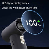 White Portable High-Speed Turbo Fan with 2000mAh Battery and Multiple Attachments