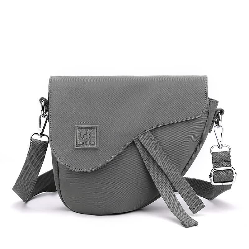 Gray Compact Nylon Crossbody Shoulder Bag - Stylish and Lightweight Sling Purse