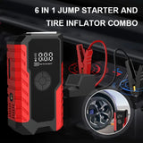 GL901  6-in-1 Portable Jump Starter and Air Inflator with LED Display - Multi-Function Emergency Power Pack