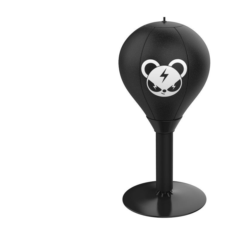 Adjustable Desktop Punching Speed Ball - Durable PU Leather, Stable Base (Bear pattern and Boxing gloves not included)