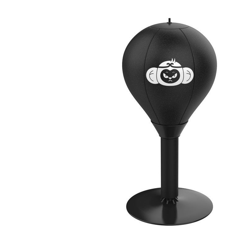 Adjustable Desktop Punching Speed Ball - Durable PU Leather, Stable Base (Monkey pattern and Boxing gloves not included)