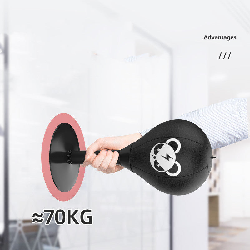 Adjustable Desktop Punching Speed Ball - Durable PU Leather, Stable Base (Monkey pattern and Boxing gloves not included)