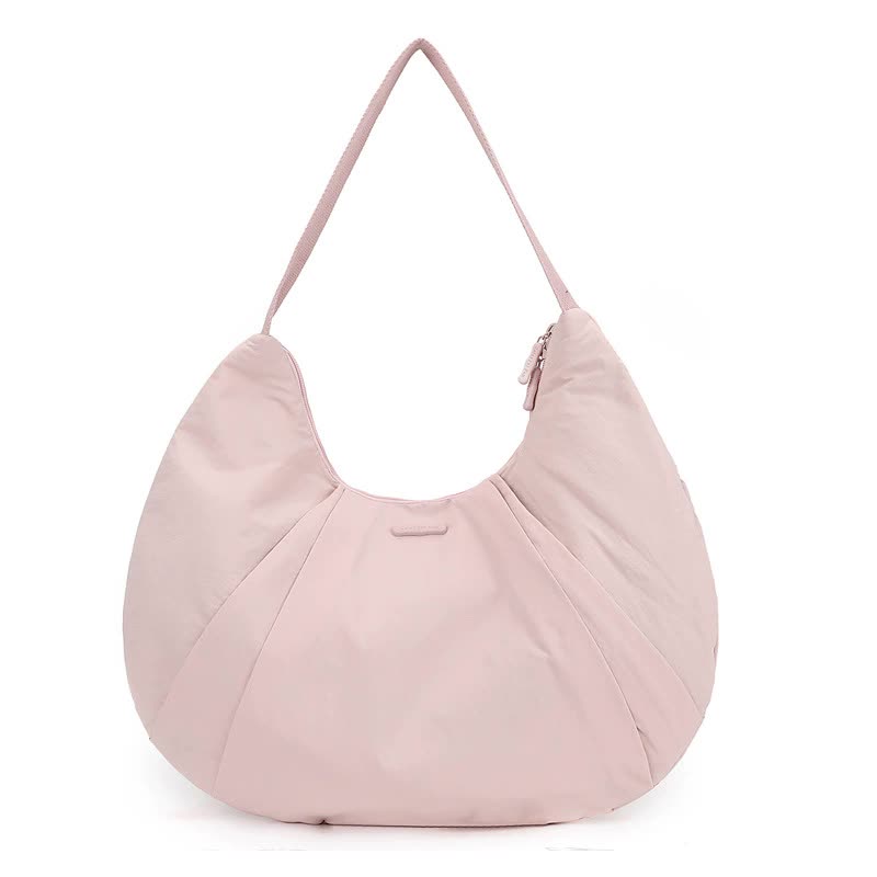 Pink Waterproof Nylon Lightweight Tote Shoulder Bag - Stylish and Spacious for Daily Commute and Outdoor Activities