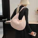 Pink Waterproof Nylon Lightweight Tote Shoulder Bag - Stylish and Spacious for Daily Commute and Outdoor Activities