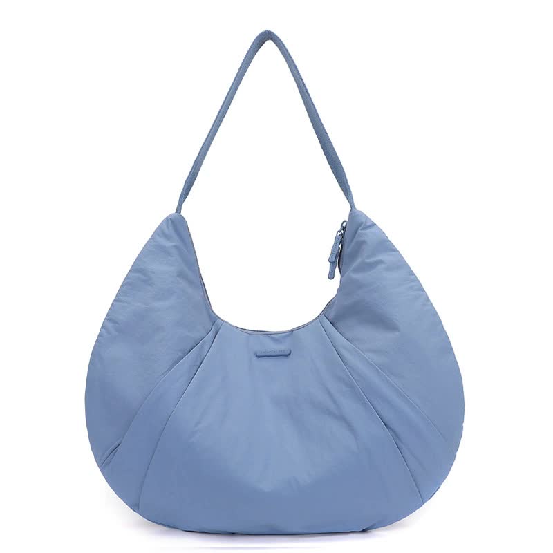 Blue Waterproof Nylon Lightweight Tote Shoulder Bag - Stylish and Spacious for Daily Commute and Outdoor Activities