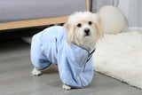 2PCS/XS Size Blue Soft and Absorbent Dog Bathrobe Towel - Cozy Pet Drying Wrap for Small to Medium Dogs