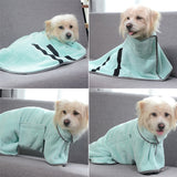 2PCS/XS Size Blue Soft and Absorbent Dog Bathrobe Towel - Cozy Pet Drying Wrap for Small to Medium Dogs