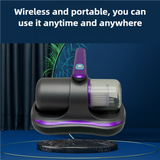 Purple Handheld Dust Mite Vacuum Cleaner - Cordless, High Suction Power, USB Rechargeable