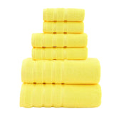 Yellow Luxury Cotton Towel Set - 6-Piece Ultra-Soft Bath, Hand, and Washcloth Set