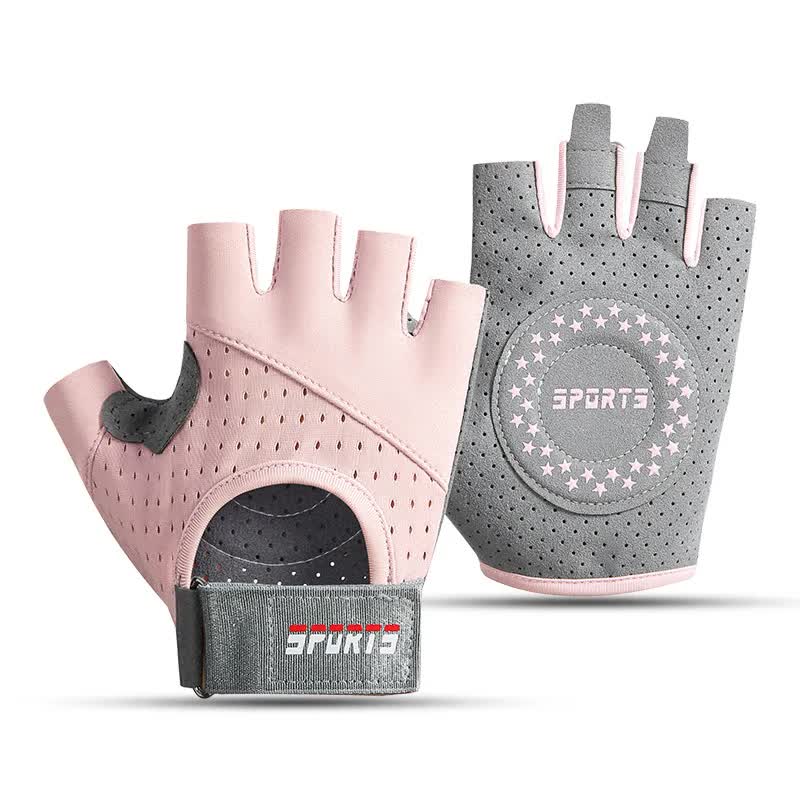 Pink/S Size Women's Non-Slip Breathable Sports Gloves - Lightweight and Shock-Resistant Fitness Gloves