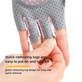 Gray/M Size Women's Non-Slip Breathable Sports Gloves - Lightweight and Shock-Resistant Fitness Gloves