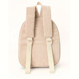 Cute Khaki Dog Backpack - Soft Corduroy Material with Adjustable Straps