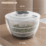 Grey Manual Salad Spinner with Pressurized System - Efficient & Quick Vegetables Drying, Multiple Color Options