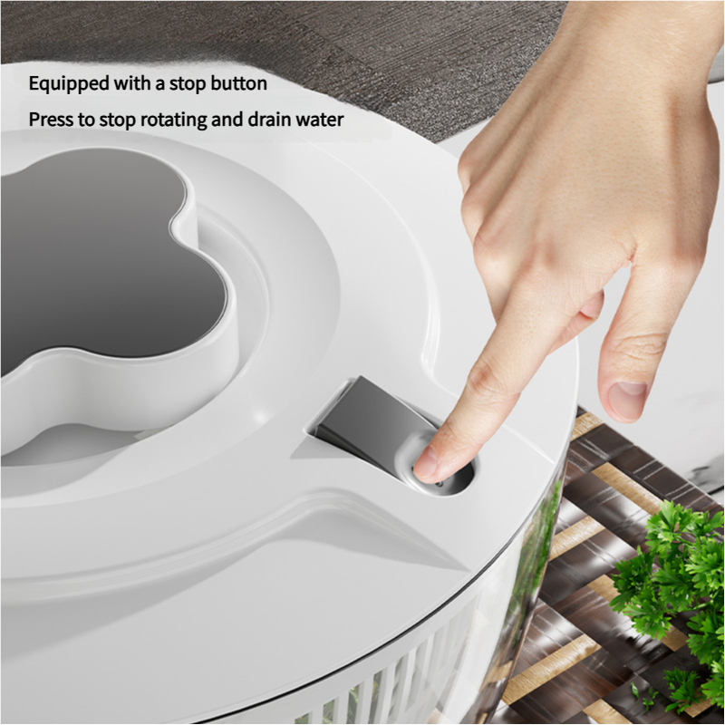 Grey Manual Salad Spinner with Pressurized System - Efficient & Quick Vegetables Drying, Multiple Color Options