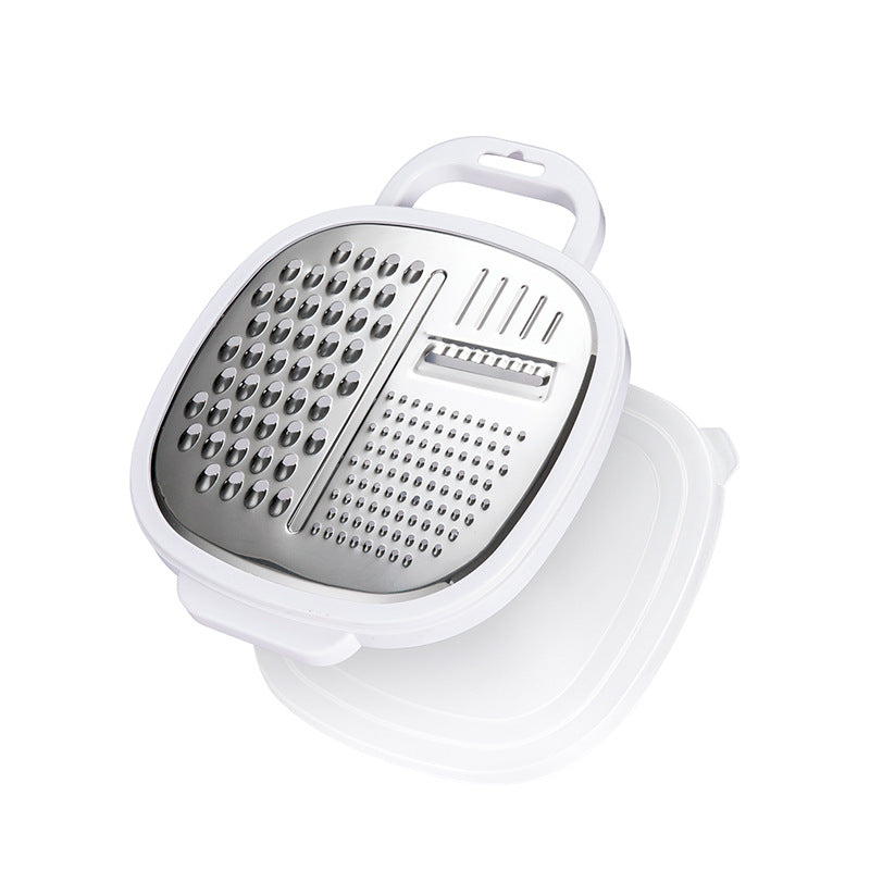 2PCS Multifunctional Kitchen Grater - Stainless Steel Cheese, Vegetable, and Fruit Shredder with Handle