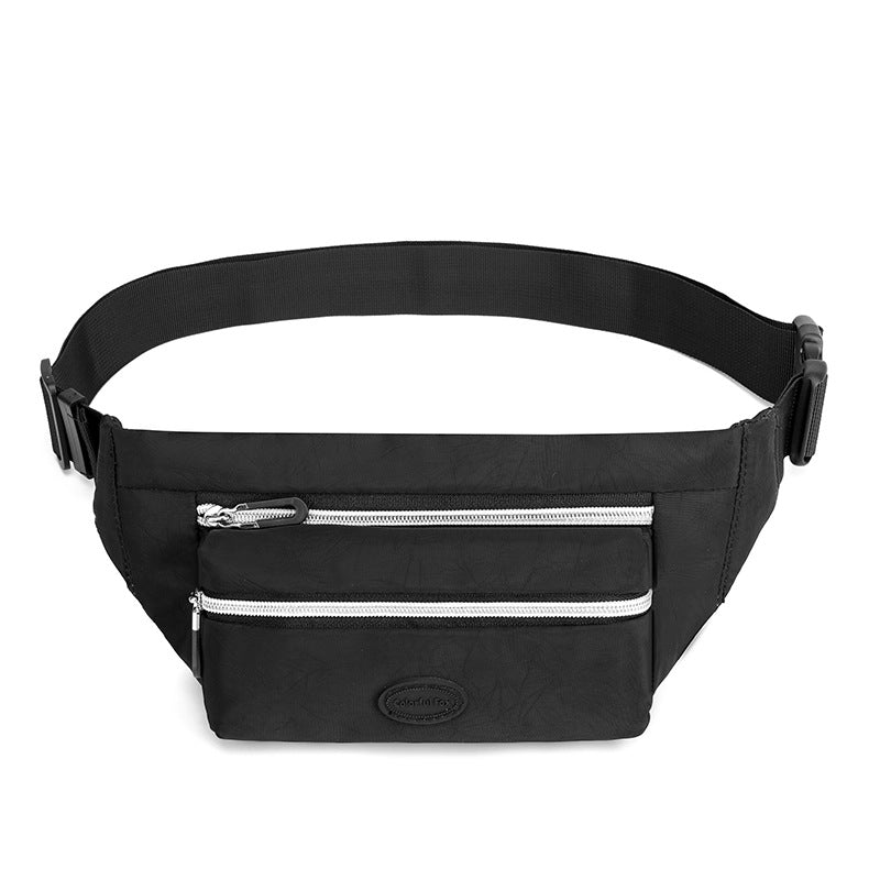 Black Casual Chest Bag - Water-Resistant Compact Waist Pack for Women with Adjustable Strap