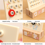 White DIY Ring Perpetual Calendar - Creative Acrylic Desktop Calendar with Adjustable Rings