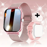 Steel Bracelet With Silicone Strap Pink Smart Fitness Watch with Large Display - 24 Sport Modes, Heart Rate Monitor & More