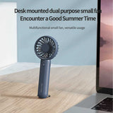 White Mini Handheld Rechargeable Fan - Portable USB-Powered Cooling with Keyring