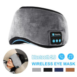 Blue Bluetooth 5.0 Wireless Sleep Eye Mask - Soft Plush Eye Cover with Built-in Speakers (13 x 16.5 x 6 cm)