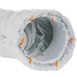 Rainbow Luxury Plush Cat Bed with Hidden Tunnel - Soft Round Pet Bed for Cats and Small Dogs