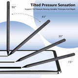 White Stylus Pen for iPad (2018 & Later) - Tilt Pressure, Magnetic Attachment, LED Battery Indicator, Type-C Rechargeable